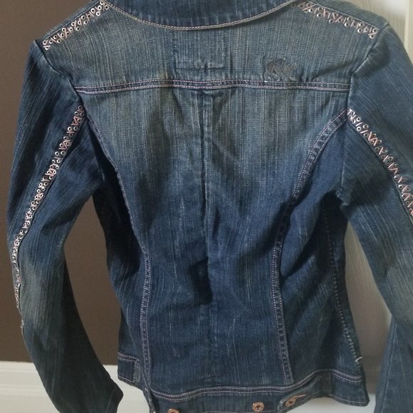 Never Worn Parasuco Pink Studded Jean Jacket - Picture 3 of 7